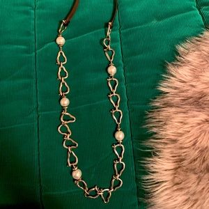 Uno de 50 pearl and leather necklace